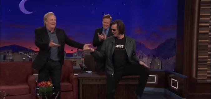 Jim Carrey dropped by Jeff Daniels' Conan interview for a Dumb And Dumber reunion