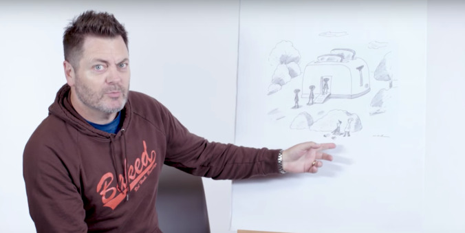 Nick Offerman is as good as you'd expect at the New Yorker caption contest