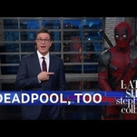 Deadpool leaps into The Late Show’s continuity to take over Stephen Colbert’s Trump jokes