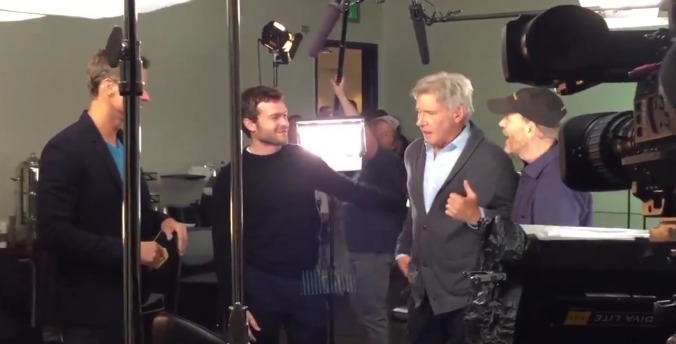 Harrison Ford is now hazing Alden Ehrenreich, as is his god-given right