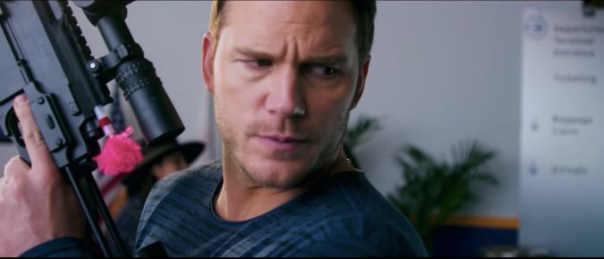 Watch Chris Pratt try, fail to bring a velociraptor on a flight