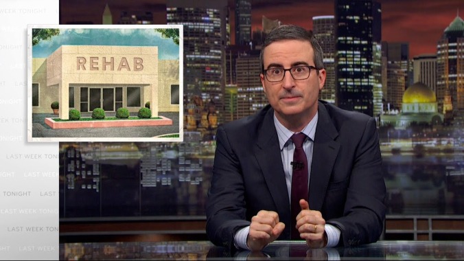 John Oliver shows how sketchy rehabs can be about as useful as "pissing money up a fucking wall"