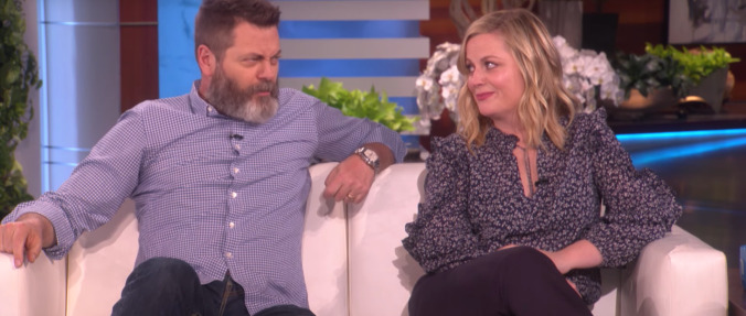 Amy Poehler and Nick Offerman are down for a Parks And Rec reunion 