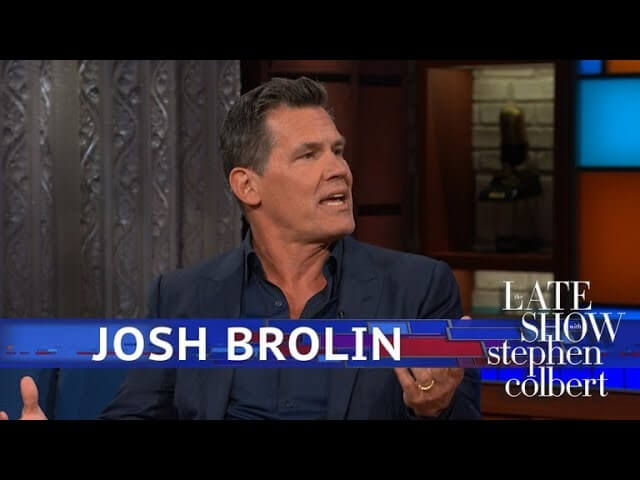 On The Late Show, charming goofball Josh Brolin gives Trump's tweets the Thanos treatment