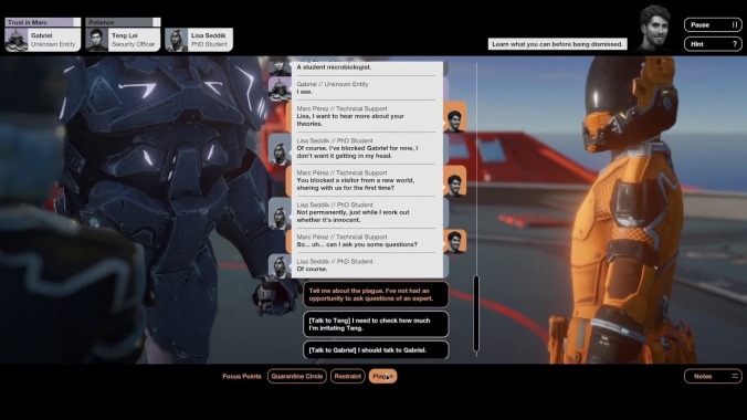 In
Quarantine Circular, the fate of humanity rests on your
conversation with an alien