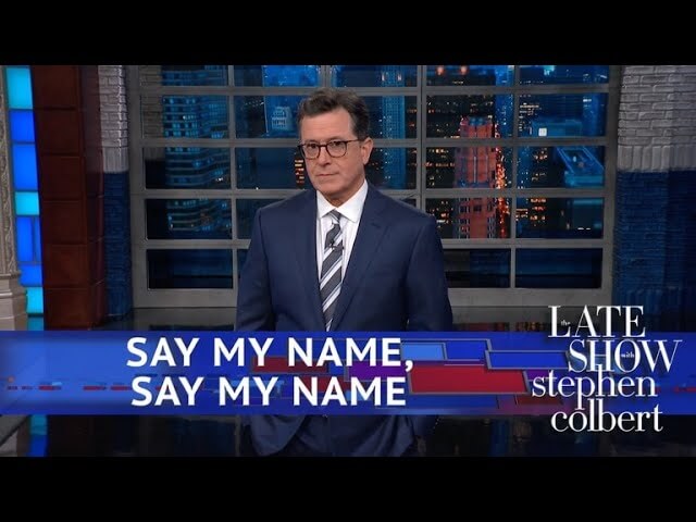 Stephen Colbert conjures a late-night legend to counter Trump's feeble stand-up 