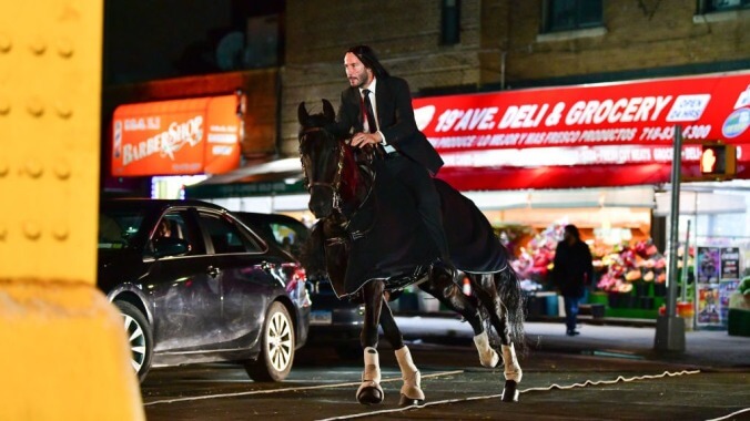 Everybody shut up and look at Keanu Reeves on a horse