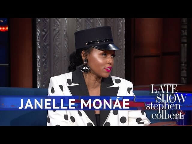 Janelle Monáe and Stephen Colbert remember partying with the Obamas, dance on the Late Show desk