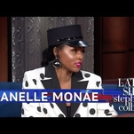 Janelle Monáe and Stephen Colbert remember partying with the Obamas, dance on the Late Show desk