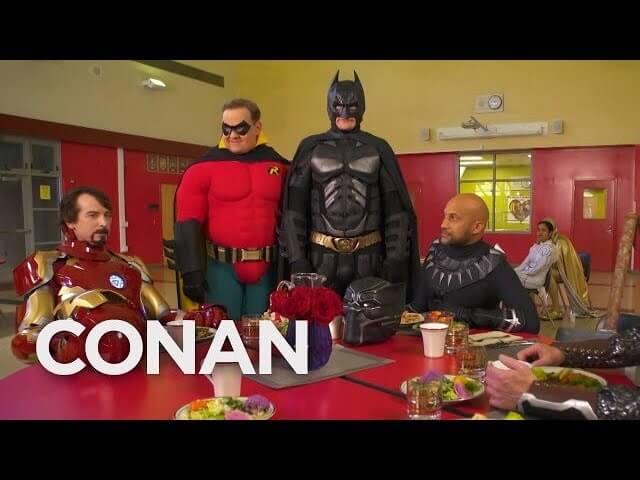 At Comic-Con, Conan's bummed out Batman wants to join Marvel's cool kids' table 