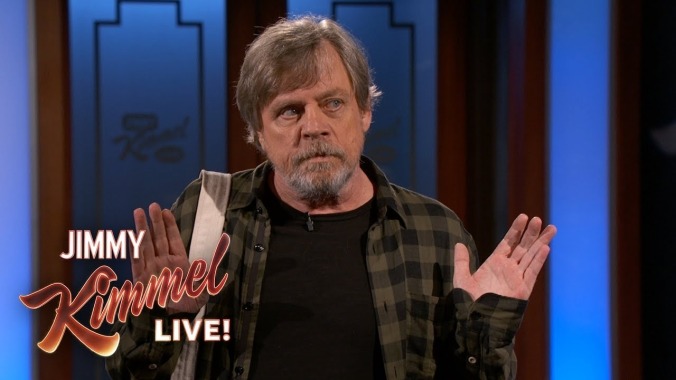 On Jimmy Kimmel Live!, Mark Hamill tries to get in on some of that sweet memorabilia cash