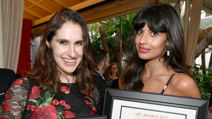 Here's an exclusive clip of Jameela Jamil confronting The Good Place's Megan Amram about her food-pun addiction