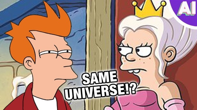 Damn it, nerds, stop trying to jam Disenchantment and Futurama into a single shared universe