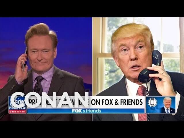 Conan O'Brien lures Trump with a Fox & Friends logo on Conan