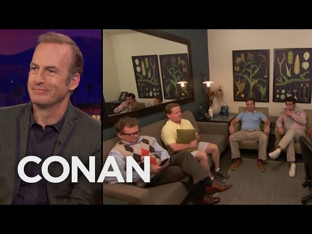 Bob Odenkirk brings his entourage and Jonathan Banks impression to Conan