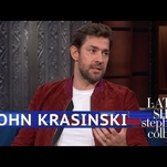 Stephen Colbert and John Krasinski take their comedy guy fight to action guy town