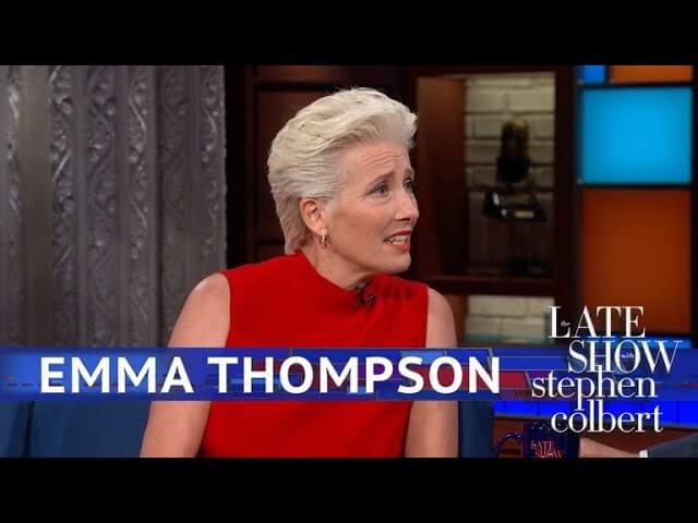 On The Late Show, Emma Thompson contemplates an alternate future as Donald Trump's First Lady