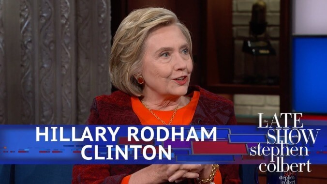 On The Late Show, Hillary Clinton won't say "I told you so" despite being right about everything