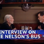 On Willie Nelson's tour bus, Stephen Colbert asks which celebrities most need a hit