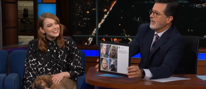 Stephen Colbert interviews Emma Stone, only wants to talk about elves