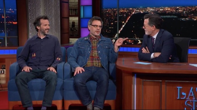 On The Late Show, Flight Of The Conchords unveil a new song, beg for a state dinner