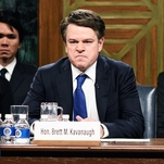 Matt Damon opens SNL's season as a belligerent, beer-bashing Brett Kavanaugh