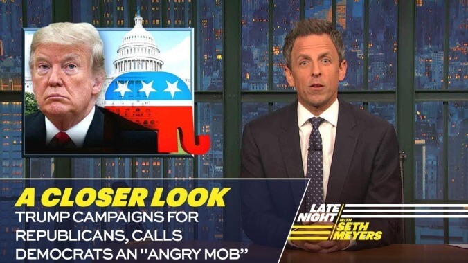 Seth Meyers unpacks the absurdity of Trump calling anyone else part of a mob on Late Night