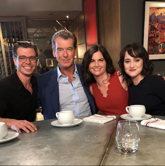 Pierce Brosnan reunited with the Mrs. Doubtfire kids and we're having hot flashes