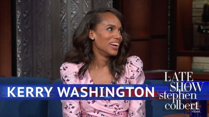 Kerry Washington calls on her portrayal of Anita Hill to urge people to vote on The Late Show