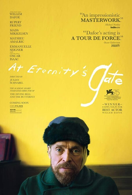 Willem Dafoe plays Van Gogh, a man 25 years his junior, in the reductive biopic At Eternity’s Gate