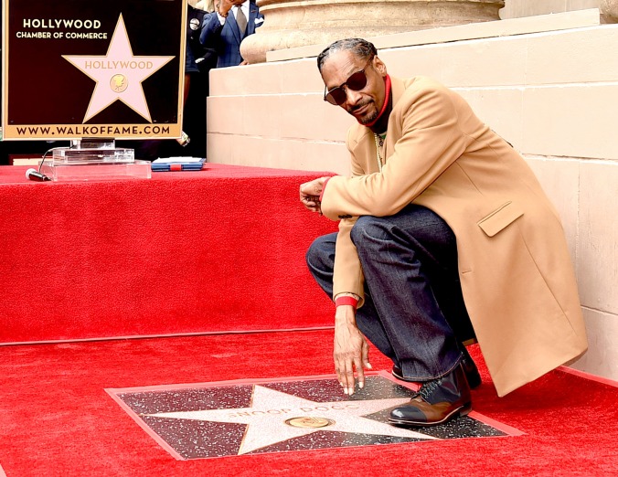 Now that's doggy style: Snoop Dogg thanks Snoop Dogg for his Hollywood Walk of Fame star