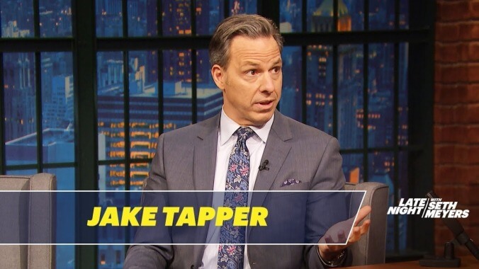 Seth Meyers asks Jake Tapper about how low the bar really is for Trump at this point