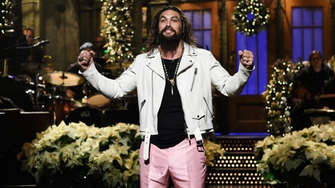 Jason Momoa rides out the storm of another rocky Saturday Night Live