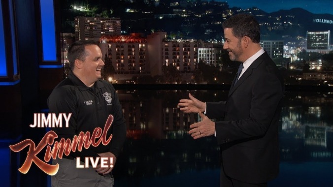 Jimmy Kimmel returns, hires employees of a government that still has not