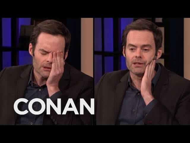 On Conan, Bill Hader does a great Lorne Michaels, a terrible scared Bill Hader