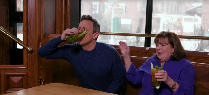 Just Seth Meyers getting drunk as hell with the goddamned Barefoot Contessa