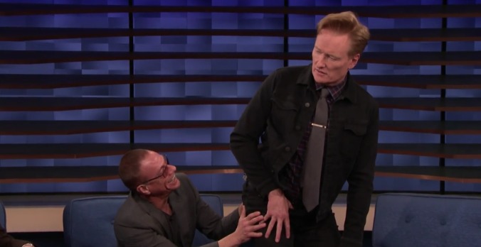 Just Conan O'Brien and Jean-Claude Van Damme hanging out, talking about butts