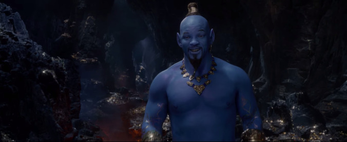 Will Smith sure is looking blue in the new Aladdin teaser