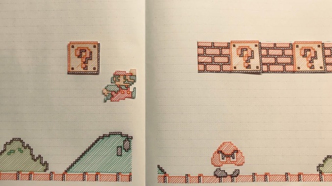 Consider this hand-drawn Super Mario Bros. level a Paper Mario prequel