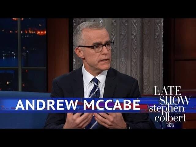 Andrew McCabe tells Stephen Colbert that Trump-Russia is "more suspicious every day"