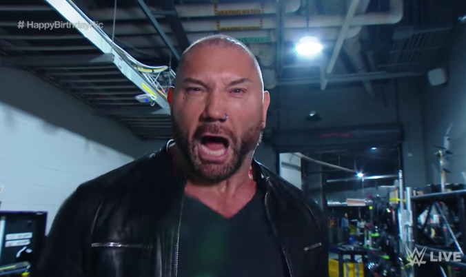 Dave Bautista returned to WWE last night to manhandle a 70-year-old Ric Flair