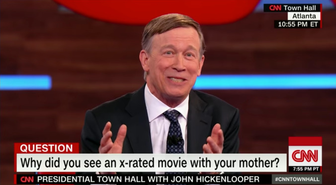 Just presidential candidate John Hickenlooper talking about watching porn with his mom