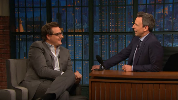 Chris Hayes tells Seth Meyers how Tucker Carlson just gave him the best day of his life