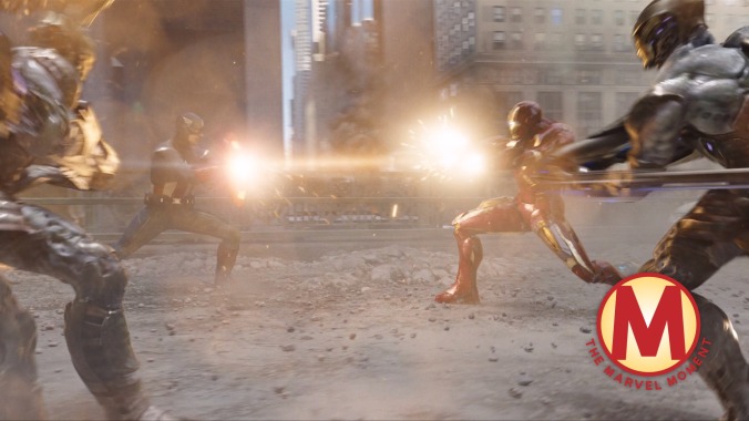 Marvel’s grand experiment finally coalesces in a striking single shot of Avengers teamwork