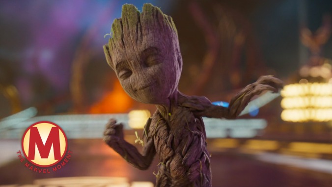 Baby Groot briefly transforms the Galaxy (and the Marvel action machine) into one big dance floor