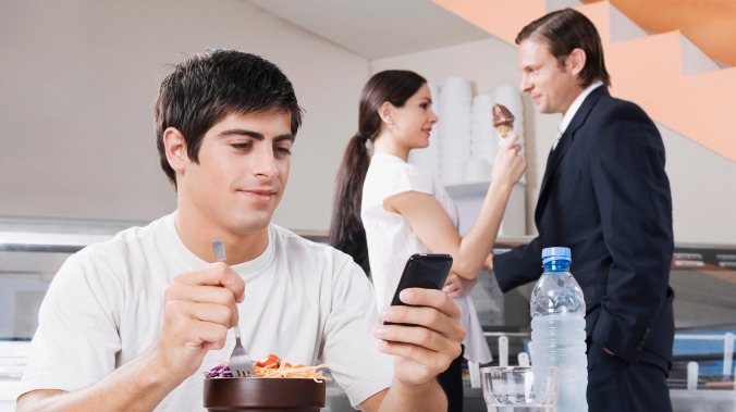 Brighten up your Monday with some inexplicable stock photos of people eating food