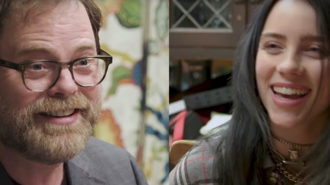 Billie Eilish endures an intense quiz from Rainn Wilson, reigns as the ultimate Office fan