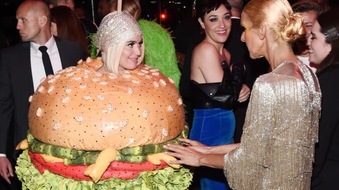 Celebrate the height of fashion by watching Katy Perry become a hamburger in front of J.Lo