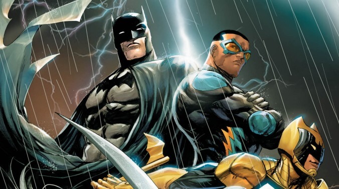 A new superhero team takes action in this Batman And The Outsiders #1 exclusive