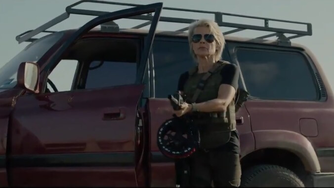 Sarah Connor's back in the first trailer for Terminator: Dark Fate